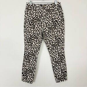 Frame Ali High Rise Cigarette Jeans Beige Multi Animal Print